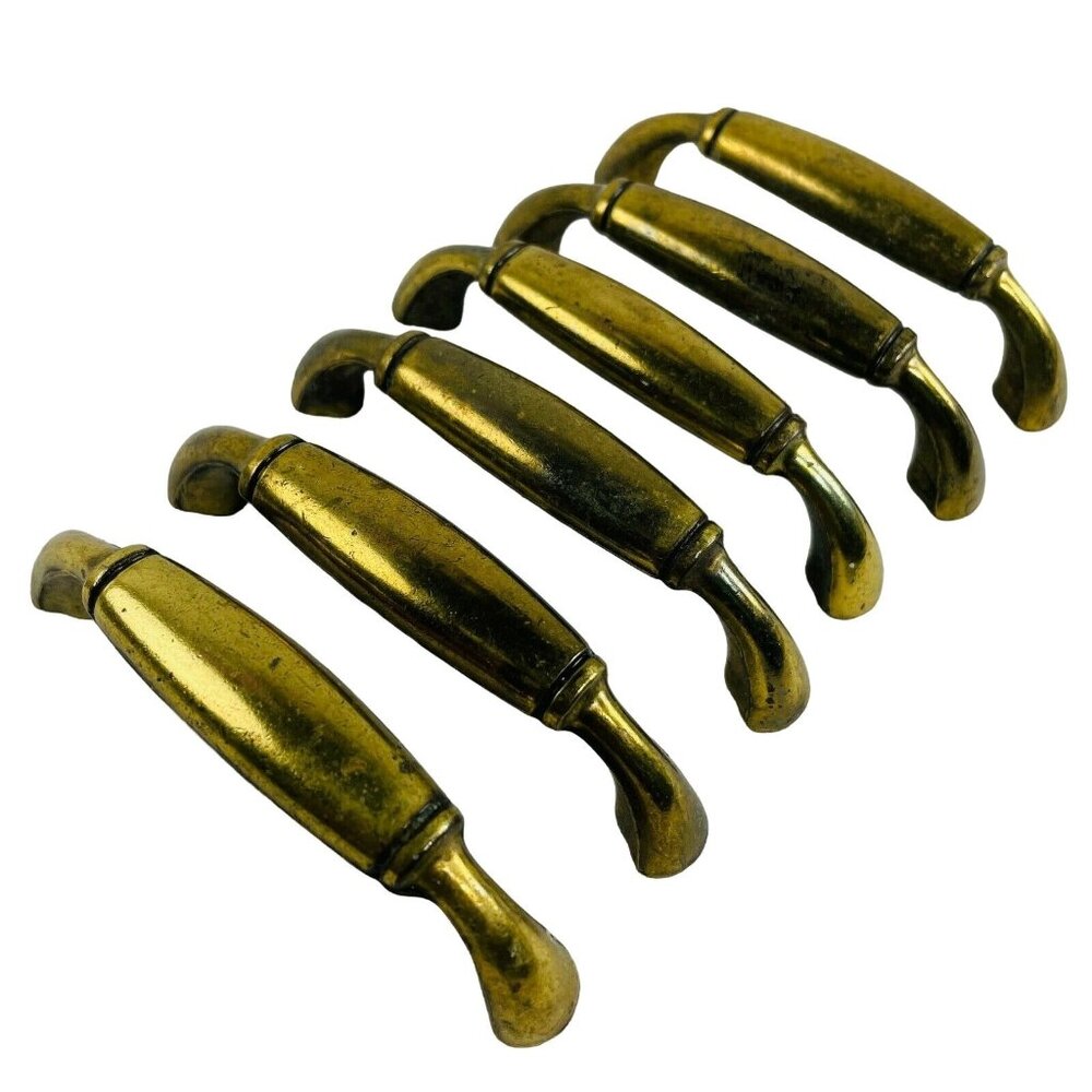 Vintage Solid Brass Draw Pull Handles Hardware 3 in Lot 6 u